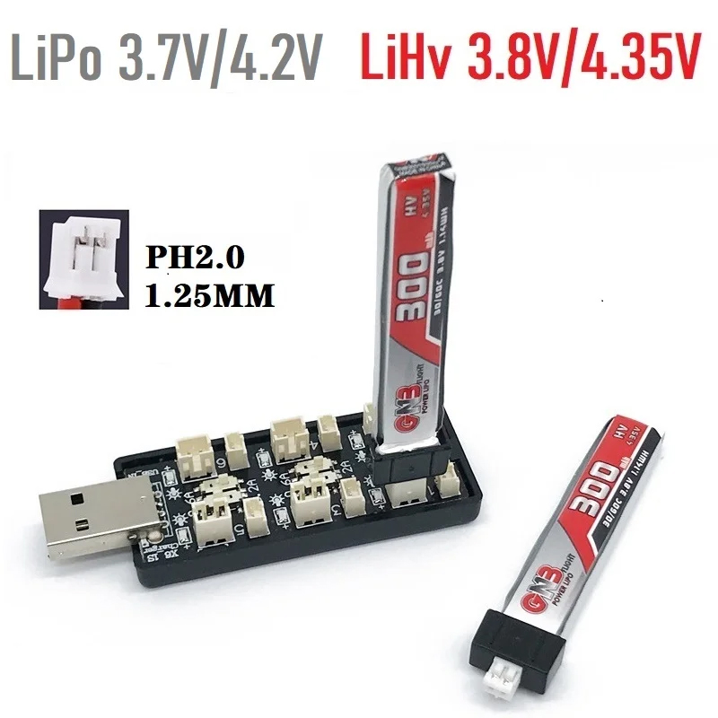 6CH USB 1S LiPo/LiHv 3.7V/4.2V - Drone Battery Balance Charger recension och pris